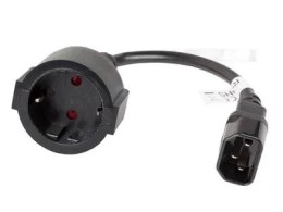 CA-C14E-10CC-0018-BK ADAPTER IEC 320 C14(M)->SCHUKO(F)