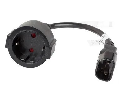 CA-C14E-10CC-0018-BK ADAPTER IEC 320 C14(M)->SCHUKO(F)