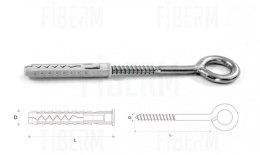 FIBERM Kołek rozporowy z hakiem oczkowym 14 x 120