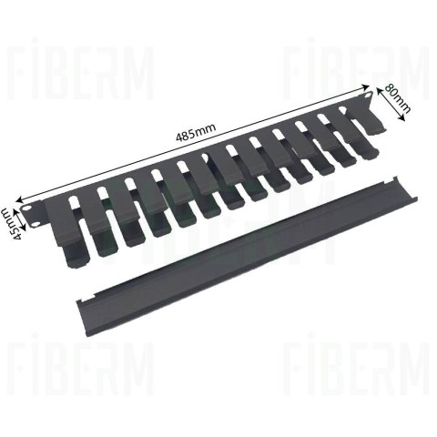FIBERM Organizator / organizer kabli poziomy 19`` 1U zamykany czarny