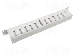 FIBERM Organizator / organizer kabli poziomy 19`` 1U zamykany szary