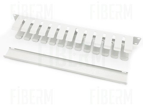 FIBERM Organizator / organizer kabli poziomy 19`` 1U zamykany szary