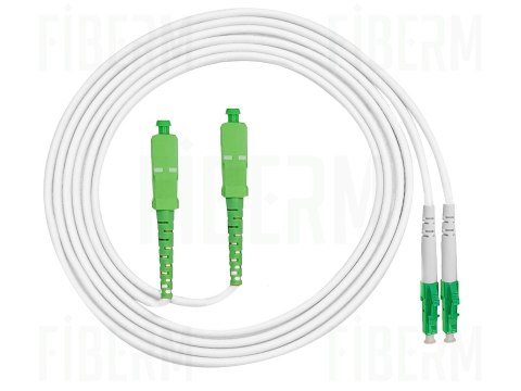 FIBERM Patchcord SC/APC-LC/APC 3m Single Mode Duplex włókno G657A1 2,0mm PVC