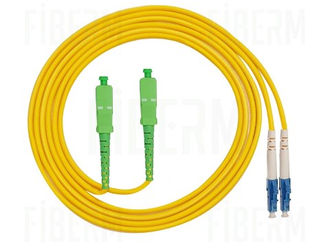 FIBERM Patchcord SC/APC-LC/UPC 1m Single Mode Duplex włókno G652D 2,0mm PVC