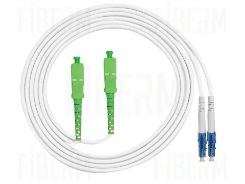 FIBERM Patchcord SC/APC-LC/UPC 1m Single Mode Duplex włókno G657A 2,0mm PVC