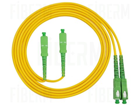 FIBERM Patchcord SC/APC-SC/APC 2m Single Mode Duplex włókno G652D 2,0mm PVC