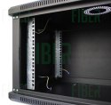 FIBERM Szafa RACK 19` wisząca 12U głębokość 450mm czarna drzwi szklane