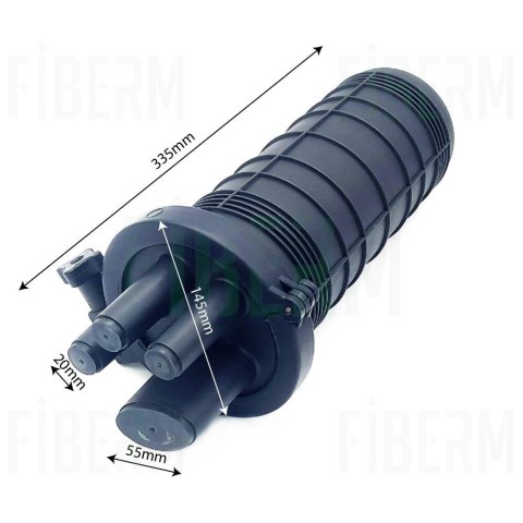 FIBERM Mufa światłowodowa 24/48J 3xIN 1x OVAL zestaw z 1x Tacka FSTR-Z1 (max. 2 tacki)