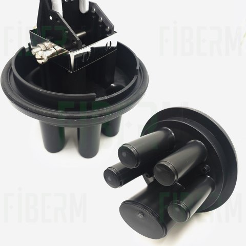 FIBERM Mufa światłowodowa 96J 4xIN 1x OVAL zestaw z 1x Tacka FSTR-Z3 (max. 4 tacki)