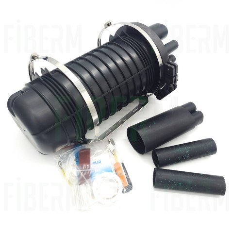 FIBERM Mufa światłowodowa FOSC 72/144J 8xIN 1x OVAL zestaw z 1x Tacka FSTR-Z2 (max. 6 tacek)