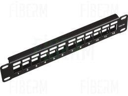 FIBERM Patch Panel 10`` modularny nieobsadzony 12 portów 1U czarny