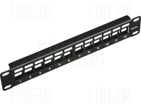 FIBERM Patch Panel 10`` modularny nieobsadzony 12 portów 1U czarny