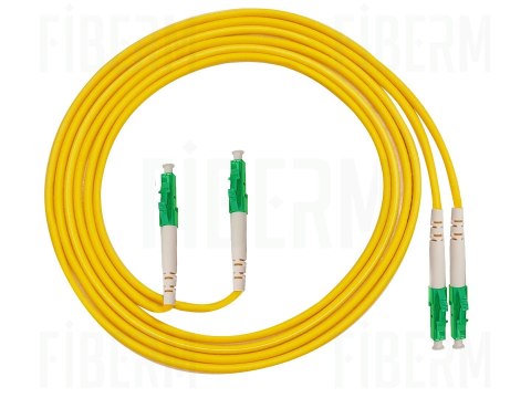 FIBERM Patchcord LC/APC-LC/APC 1m Single Mode Duplex włókno G652D 3,0mm PVC