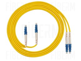 FIBERM Patchcord LC/UPC-LC/UPC 3m Single Mode Duplex włókno G652D 2,0mm PVC