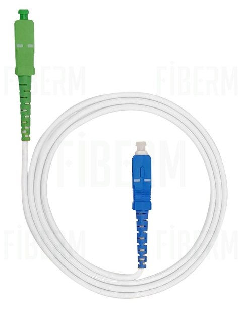 FIBERM Patchcord SC/APC-SC/UPC 2m Single Mode Simplex włókno G657.A2 3,0mm PVC