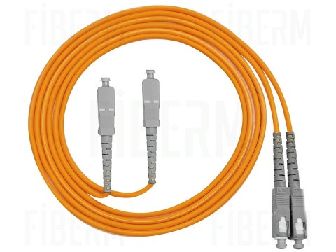 FIBERM Patchcord SC/UPC-SC/UPC 2m Multi Mode Duplex włókno OM2 3,0mm PVC