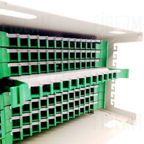 FIBERM Przełącznica światłowodowa modułowa 96 x SC Simplex, 8 modułów 12J, 6U Rack 19''