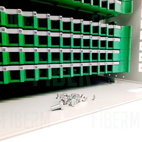 FIBERM Przełącznica światłowodowa modułowa 96 x SC Simplex, 8 modułów 12J, 6U Rack 19''