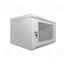 FIBERM Szafa RACK 19` wisząca 4U głębokość 400mm szara drzwi szklane