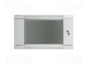FIBERM Szafa RACK 19` wisząca 6U głębokość 450mm szara drzwi szklane