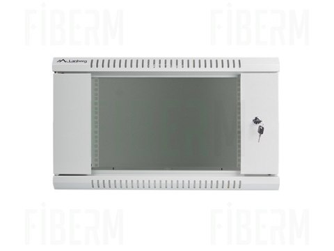 FIBERM Szafa RACK 19` wisząca 6U głębokość 450mm szara drzwi szklane