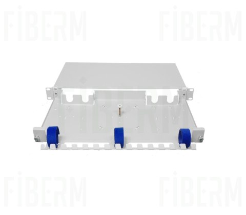 FIBERM Szuflada zapasu kabli światłowodowych, grzebieniowa, wysuwana, szara