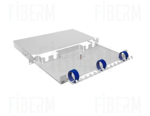 FIBERM Szuflada zapasu kabli światłowodowych, grzebieniowa, wysuwana, szara