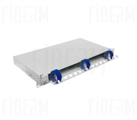 FIBERM Szuflada zapasu kabli światłowodowych, grzebieniowa, wysuwana, szara