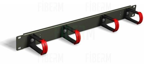 FIBRAIN Organizator / organizer kabli poziomy 19` 1U - z zamykanymi plastikowymi uszami, czarny
