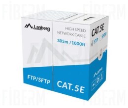LANBERG KABEL LAN FTP KAT.5E 305M DRUT CU SZARY CPR + FLUKE PASSED