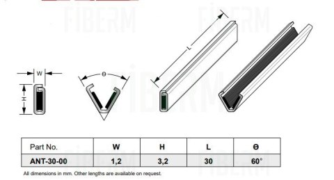 Osłonka spawów światłowodowych aluminiowa typu ANT 30mm opakowanie 150 sztuk