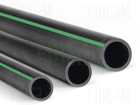 Rura HDPE fi 32mm z zielonym paskiem, krążek 250m