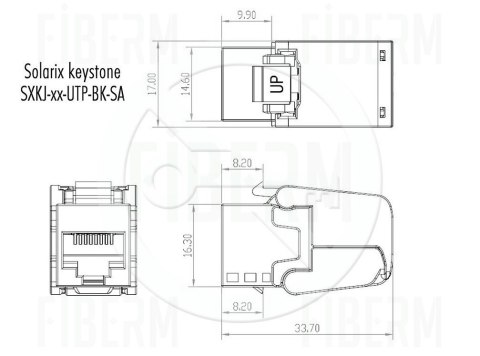 SOLARIX Keystone samozaciskowy CAT5E UTP RJ45 czarny SXKJ-5E-UTP-BK-SA