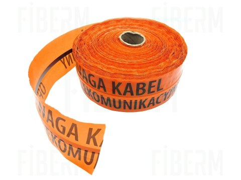 Taśma ostrzegawcza lokalizacyjna z wkładką metalową 250metrów (napis Uwaga Kabel Światłowodowy)