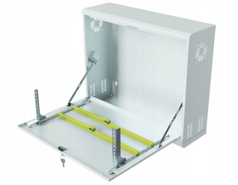FIBERM Szafa RACK wisząca 19` 2U głębokość 130mm pionowa biała,CCTV