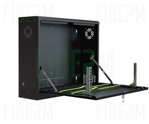 FIBERM Szafa RACK wisząca 19` 3U głębokość 130mm pionowa czarna, CCTV