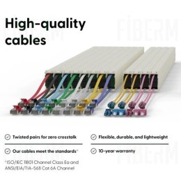 PATCHBOX® ONE zestaw 24 kaset Cat.6a (STP, Czerwony, 0.8m / 8RU)