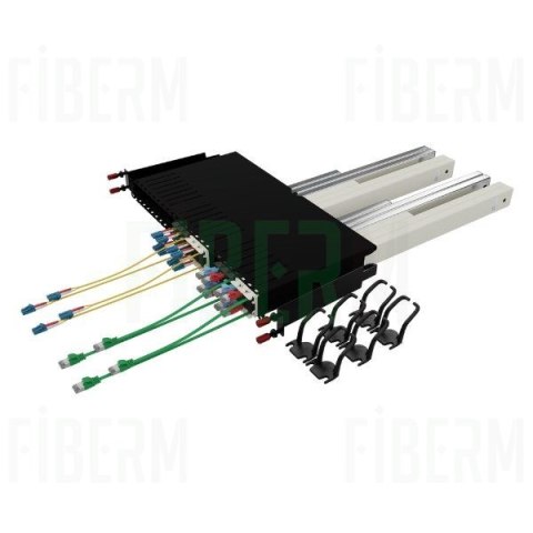 PATCHBOX® ONE zestaw 24 kaset Cat.6a (STP, Czerwony, 0.8m / 8RU)