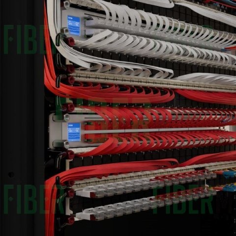 PATCHBOX® ONE zestaw 24 kaset Cat.6a (STP, Czerwony, 0.8m / 8RU)