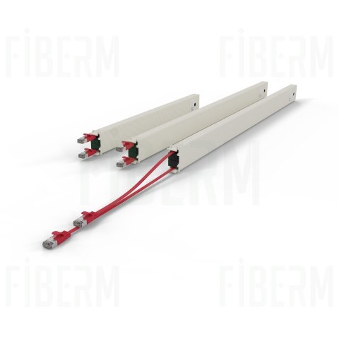 PATCHBOX® ONE zestaw 24 kaset Cat.6a (STP, Czerwony, 0.8m / 8RU)