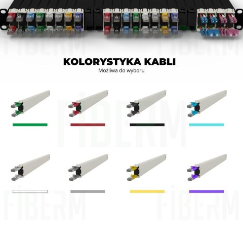 PATCHBOX® ONE zestaw 24 kaset Cat.6a (STP, Czerwony, 0.8m / 8RU)