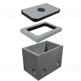 Studnia kablowa SKR-1 dwuelementowa/ dwuczęściowa klasa D400 + rama + pokrywa pełna