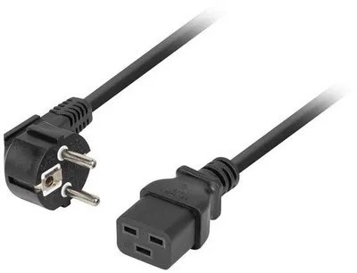 KABEL ZASILAJĄCY (SERWEROWY) CEE 7/7 IEC 320 C19 16A 1.8M WTYCZKA KĄTOWA VDE Lanberg