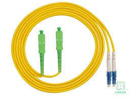 FIBERM Patchcord SC/APC-LC/UPC 5m Single Mode Duplex włókno G652D 2,0mm PVC
