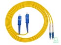 FIBERM Patchcord SC/UPC-LC/UPC 3m Single Mode Duplex włókno G652D 3,0mm PVC