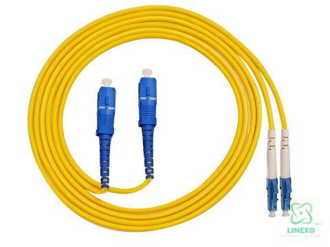 FIBERM Patchcord SC/UPC-LC/UPC 3m Single Mode Duplex włókno G652D 3,0mm PVC