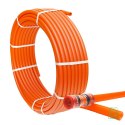Mikrorurka HDPE fi 16/12mm pomarańczowa z pilotem - krążek 100 metrów