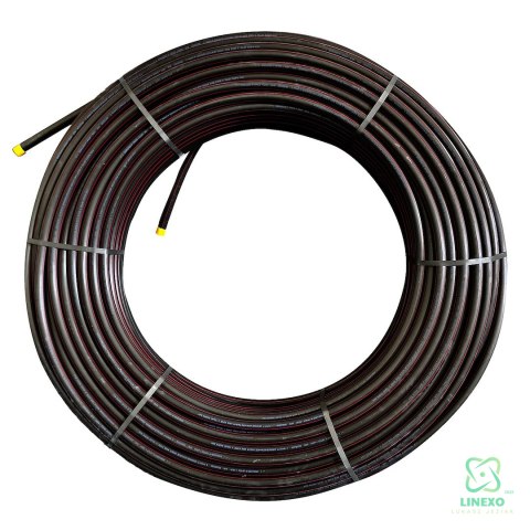 Rura HDPE fi 32mm z czerwonym paskiem, krążek 250m